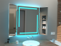 Preview: Klappspiegel Cosenzas mit LED Beleuchtung RGB Farbwechsel Blau