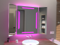 Preview: Klappspiegel Pesaroas mit LED Beleuchtung RGB Farbwechsel Pink