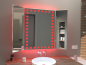 Preview: Klappspiegel La Spezias mit LED Beleuchtung RGB Farbwechsel Rot