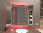 Preview: Klappspiegel Viterboas mit LED Beleuchtung RGB Farbwechsel Rot Preview: Klappspiegel Viterboas mit LED Beleuchtung RGB Farbwechsel Rot
