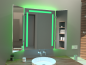 Preview: Klappspiegel Lorenas mit LED Beleuchtung RGB Farbwechsel Grün Preview: Klappspiegel Lorenas mit LED Beleuchtung RGB Farbwechsel Grün