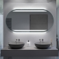 Preview: LED Badspiegel MARSEILLE OV mit LED Beleuchtung nach Maß