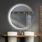Preview: Runder Badspiegel mit LED-Beleuchtung für Ihr Bad nach Maß - Laser-Badspiegel AY von Glaswerk24