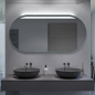 Preview: LED Badspiegel ROBERTAS OV mit LED Beleuchtung nach Maß
