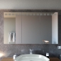 Preview: Badspiegelschrank mit LED Beleuchtung ROSKILDE, von vorne und unbeleuchtet beleuchtet