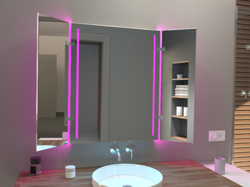 Klappspiegel Parisas mit RGB LED Beleuchtung