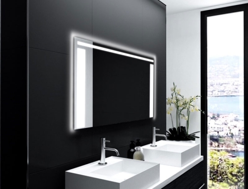 Badspiegel Loreno mit LED Beleuchtung links, rechts und oben von Glaswerk24 - Qualität Made in Germany