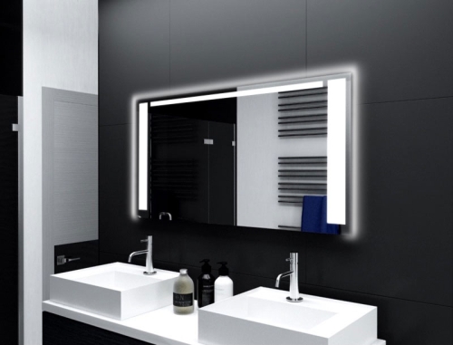 Badspiegel Chartres mit LED Beleuchtung links, rechts und oben von Glaswerk24 - Qualität Made in Germany