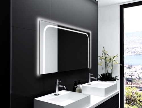 Badspiegel Foix mit LED Beleuchtung links, rechts und oben von Glaswerk24 - Qualität Made in Germany