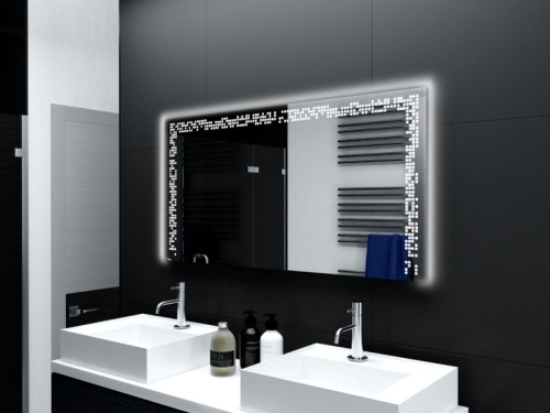 Badspiegel Billancourt mit LED Beleuchtung links, rechts und oben von Glaswerk24 - Qualität Made in Germany