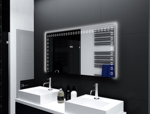 Badspiegel Rochefort mit LED Beleuchtung links, rechts und oben von Glaswerk24 - Qualität Made in Germany