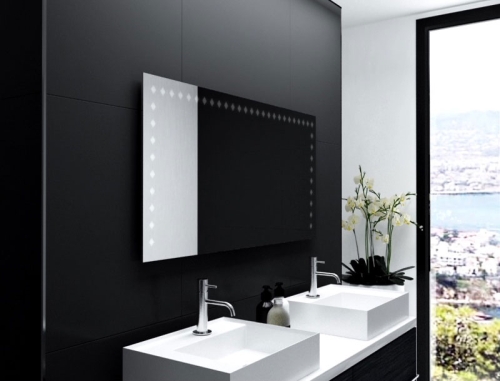 Badspiegel Bergerac mit LED Beleuchtung links, rechts und oben von Glaswerk24 - Qualität Made in Germany