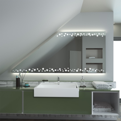Spiegel für Dachschrägen - ALCANEDE DS mit LED Beleuchtung nach Maß