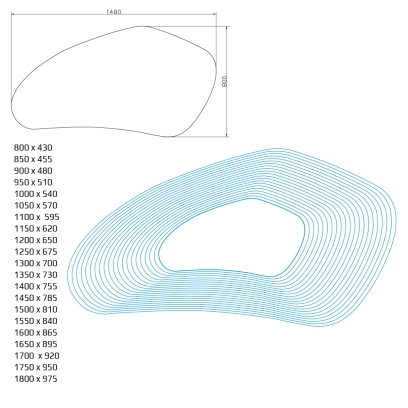 Preview: Asymmetrischer Spiegel Atlin ASM