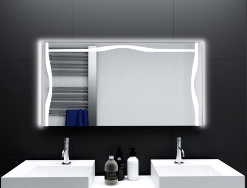 Badspiegel Bergamo mit LED Beleuchtung links, rechts und oben von Glaswerk24 - Qualität Made in Germany