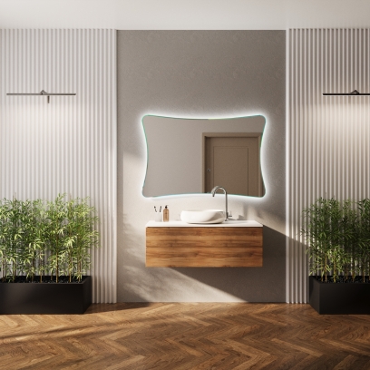 Preview: Badspiegel Brindisi mit LED Beleuchtung