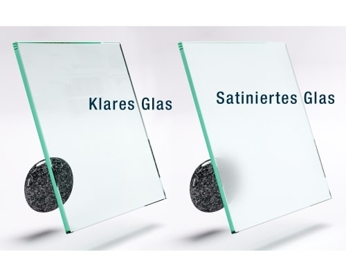 Klares und satiniertes Glas
