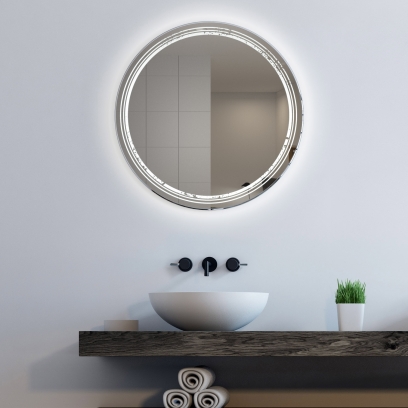 Runder Badspiegel mit LED-Beleuchtung für Ihr Bad nach Maß - Laserspiegel LDR504