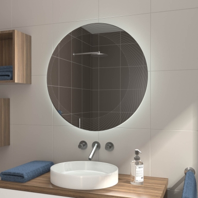 Runder Badspiegel mit LED-Beleuchtung für Ihr Bad nach Maß - Laser-Badspiegel LDR506