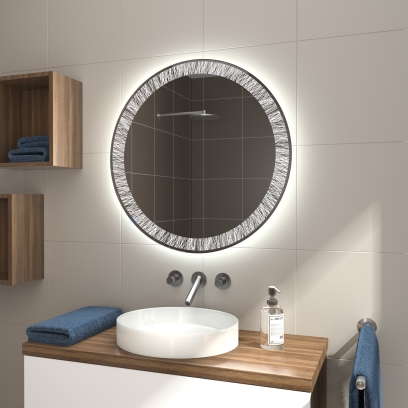 Badspiegel rund mit LED Beleuchtung LDR503
