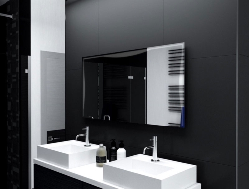 Badspiegel Melun mit LED Beleuchtung links, rechts und oben von Glaswerk24 - Qualität Made in Germany