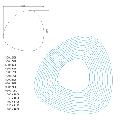 Preview: Asymmetrischer Spiegel Ontario Kristallspiegel ASM
