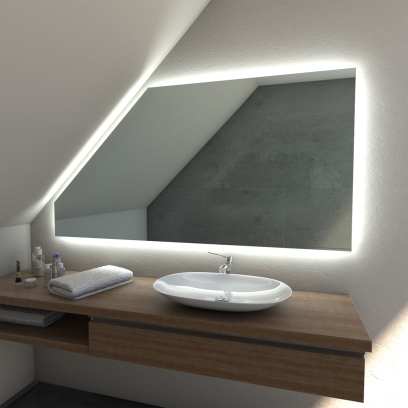 LED-Badspiegel für Dachschrägen - LAMBELLE DS