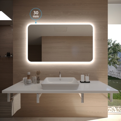 Badspiegel  SETERAD 30 mit LED Beleuchtung nach Maß