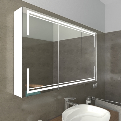 Badspiegelschrank mit LED Beleuchtung ARENDAL | seitlich