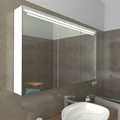 Badspiegelschrank mit LED Beleuchtung KOPERVIK, seitlich beleuchtet