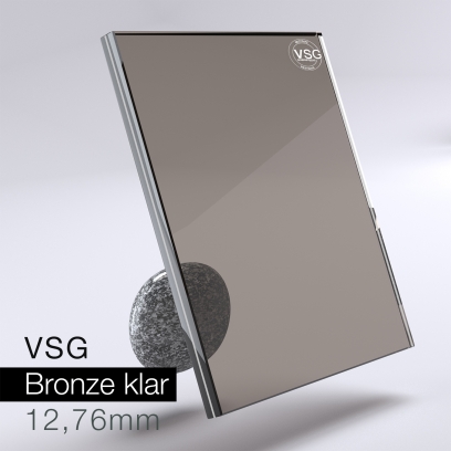 VSG aus Floatglas - bronze klar 12,76 mm