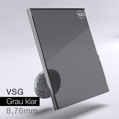 VSG aus Floatglas - grau klar 8,76 mm