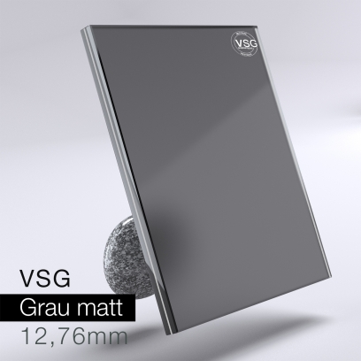 VSG aus Floatglas grau matt 12,76 mm
