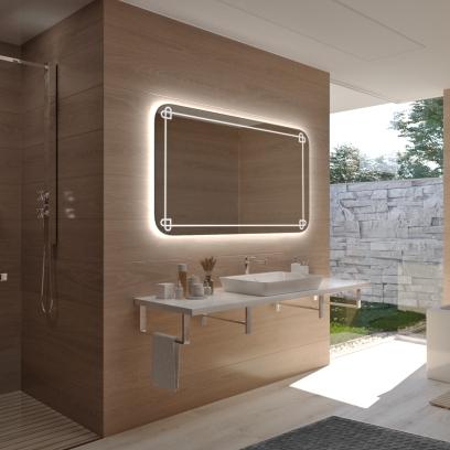 Badspiegel Mealhada RAD mit LED Beleuchtung