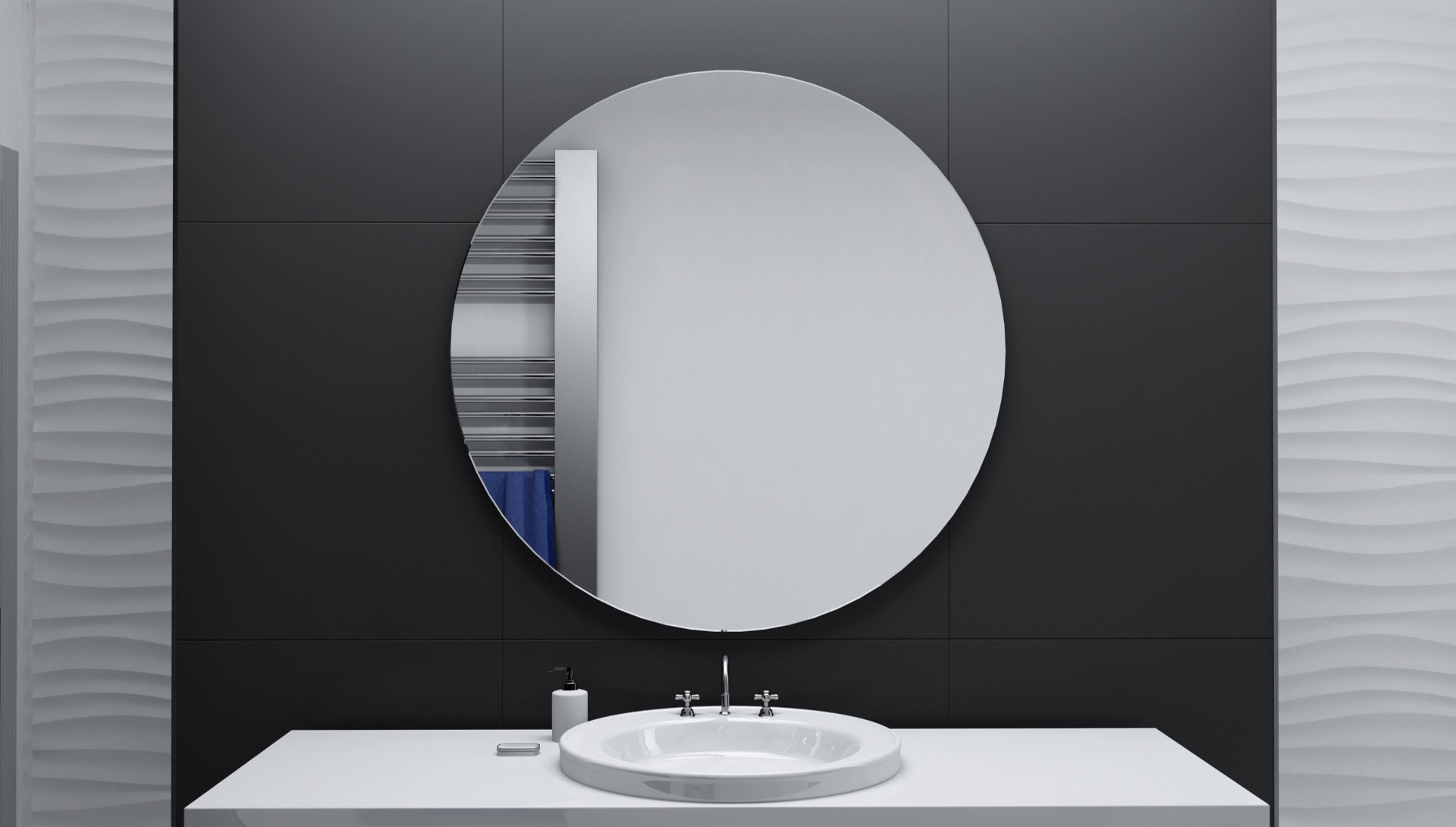 badspiegel rund mit led beleuchtung anas | glaswerk24