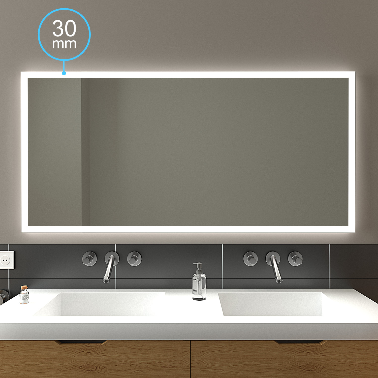 badspiegel sete 30 mit led beleuchtung | glaswerk24