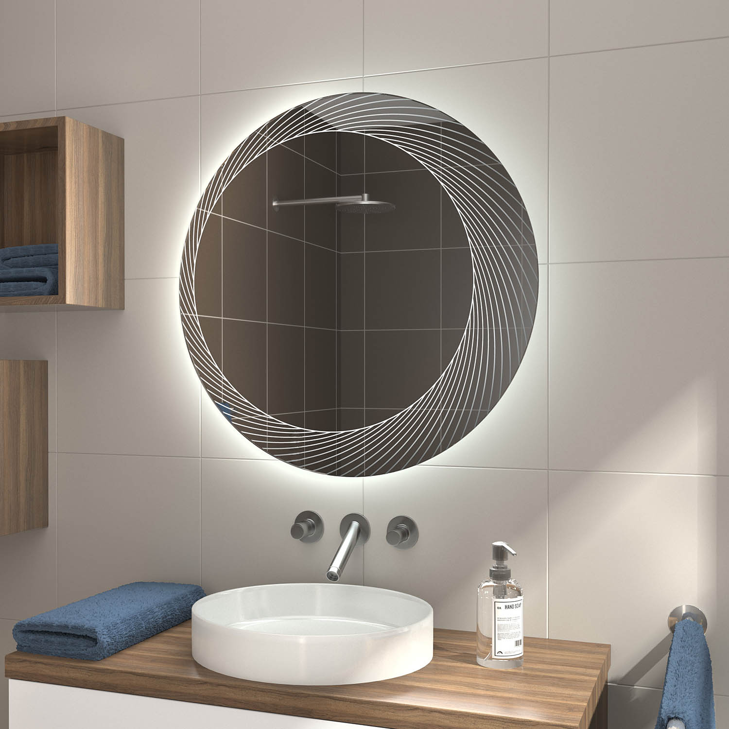 Badspiegel Rund mit LED Beleuchtung - LDR506