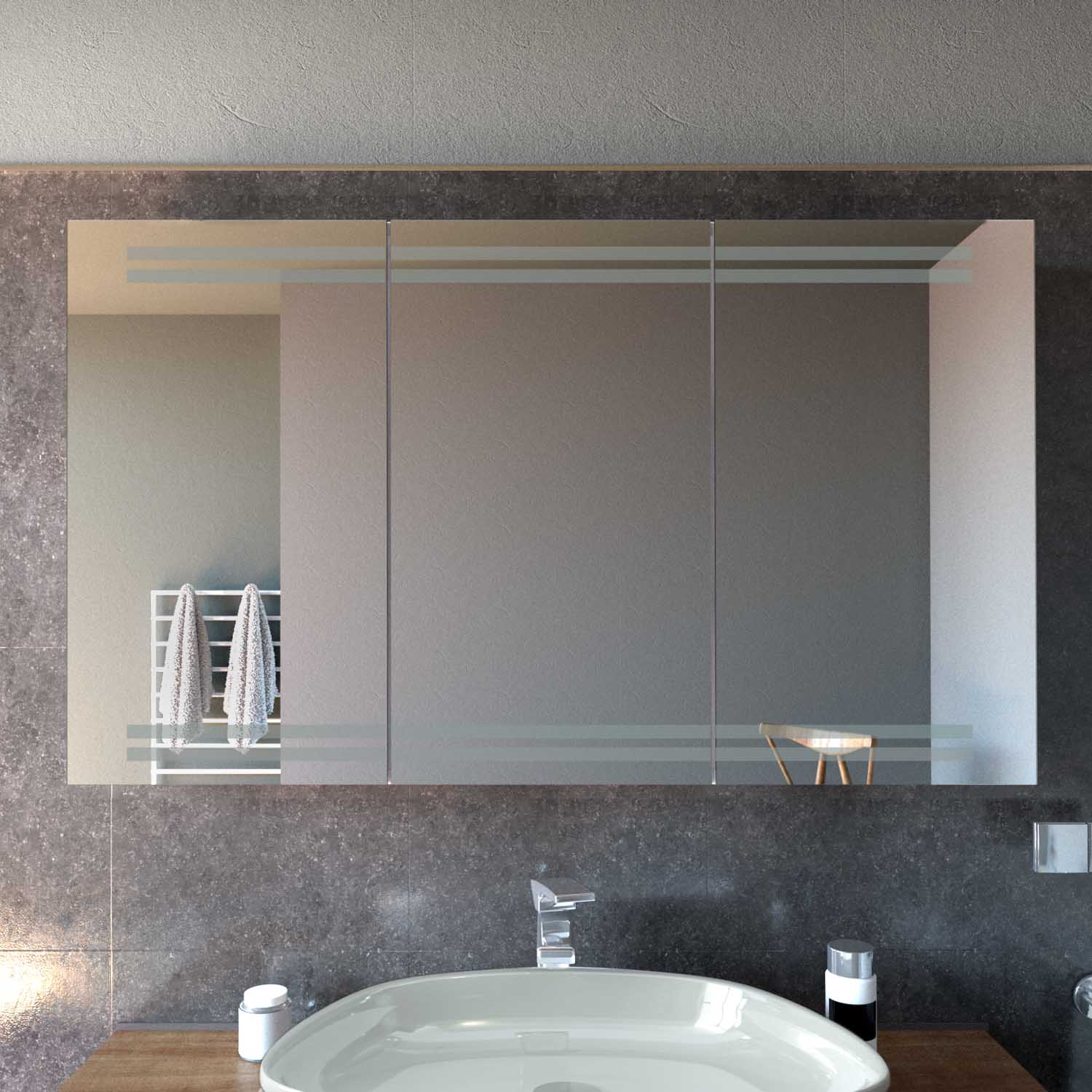 Spiegelschrank COMINO mit LED Beleuchtung | Glaswerk24