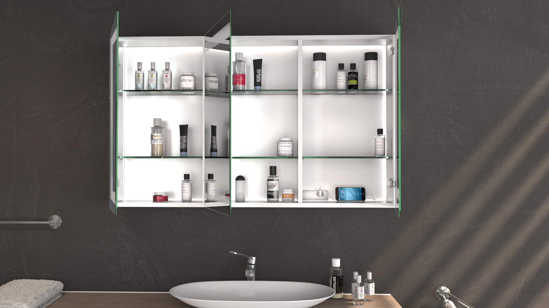 LED Badspiegelschrank AVA | Glaswerk24 Maß nach