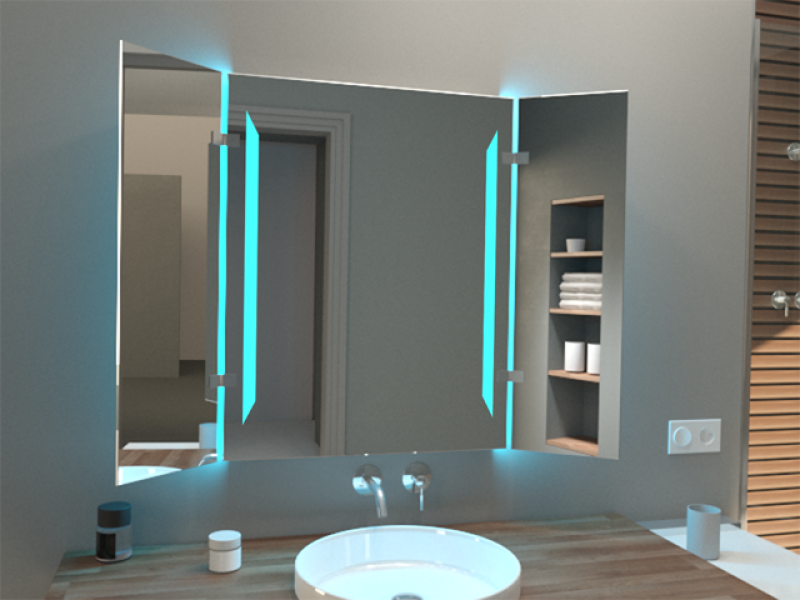 Klappspiegel Lavalas mit RGB LED Beleuchtung Klappspiegel Lavalas mit RGB LED Beleuchtung