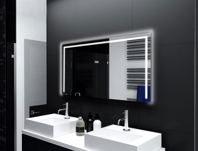 Badspiegel Holga mit LED Beleuchtung links, rechts und oben von Glaswerk24 - Qualität Made in Germany