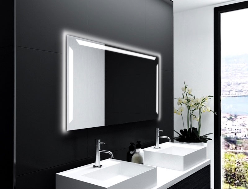Badspiegel Gap mit LED Beleuchtung links, rechts und oben von Glaswerk24 - Qualität Made in Germany