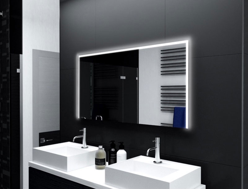 Badspiegel Laon mit LED Beleuchtung links, rechts und oben von Glaswerk24 - Qualität Made in Germany
