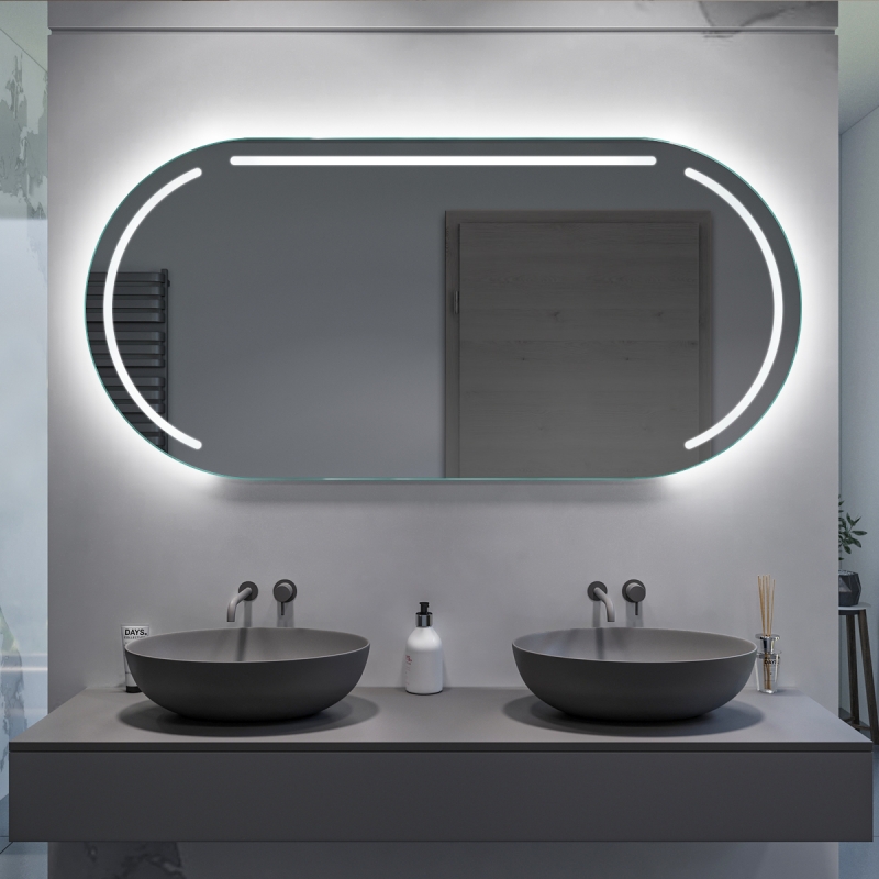 LED Badspiegel BASTIA OV mit LED Beleuchtung nach Maß