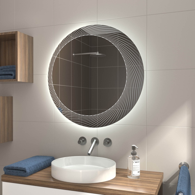 Runder Badspiegel mit LED-Beleuchtung für Ihr Bad nach Maß - Laser-Badspiegel LDR506