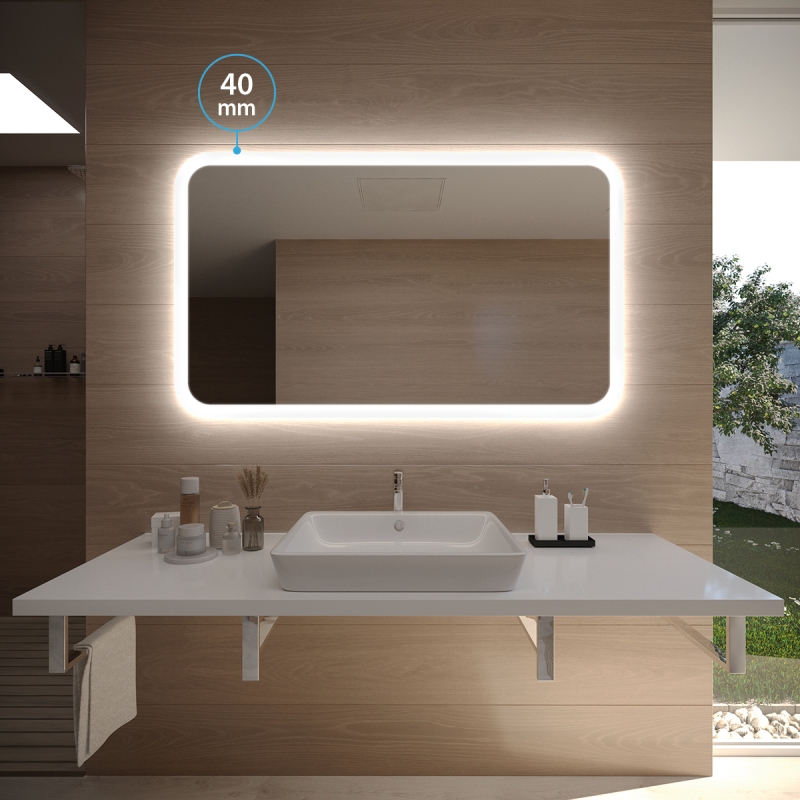 Badspiegel SETERAD 40 mit LED Beleuchtung nach Maß