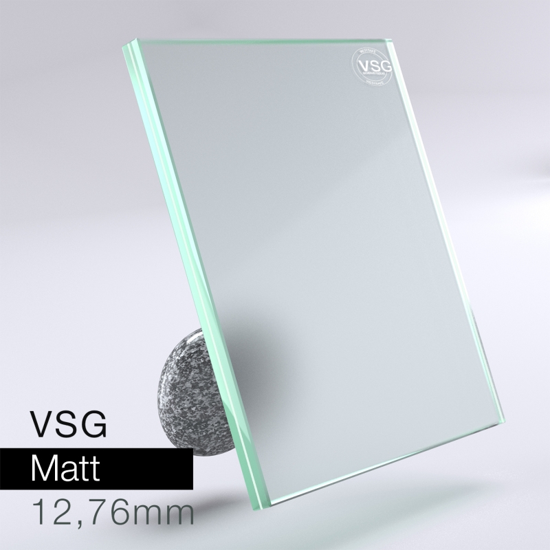 VSG aus Floatglas matt 12,76mm