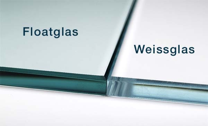 Floatglas in Vergleich mit Weissglas